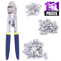fishing crimping pliers wire rope crimper hand crimping tools set for copper and aluminum oval sleeves from 0 1mm 2 2mm