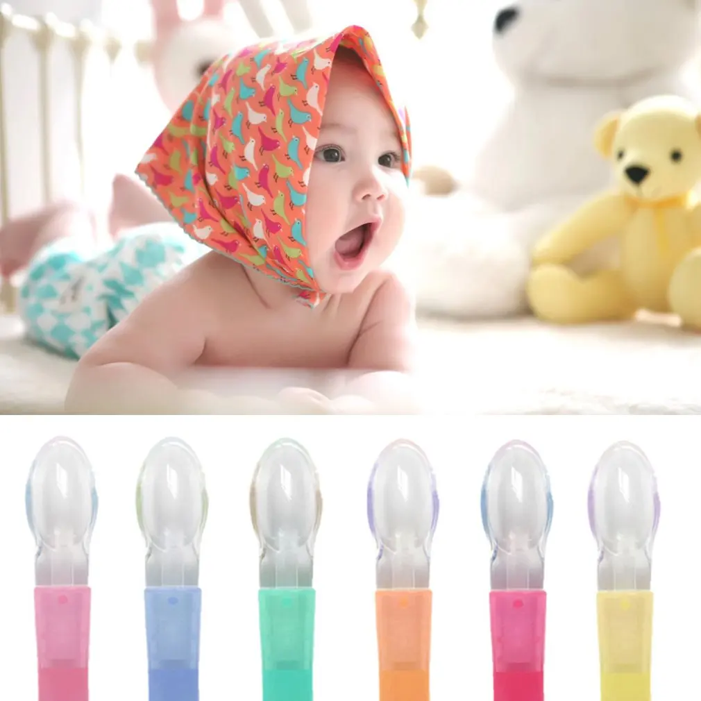 Силиконовая ложка для кормления младенцев мягкая специальная детского риса