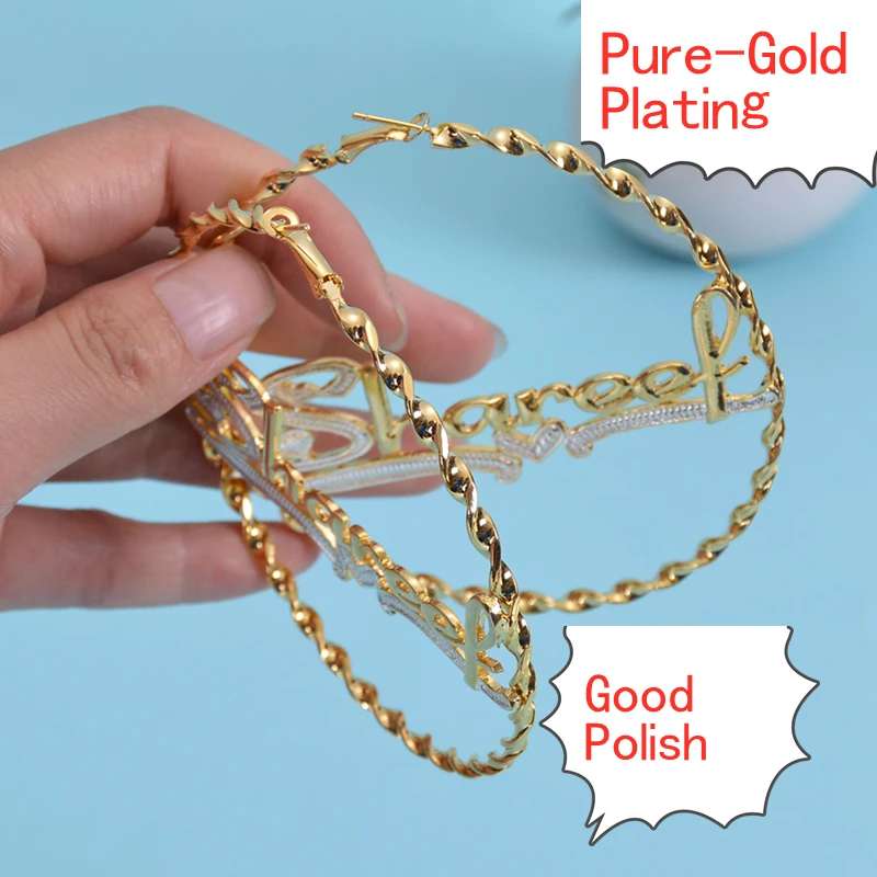 Индивидуальные серьги-кольца в виде веревки серьги стиле хип-хоп двух цветов