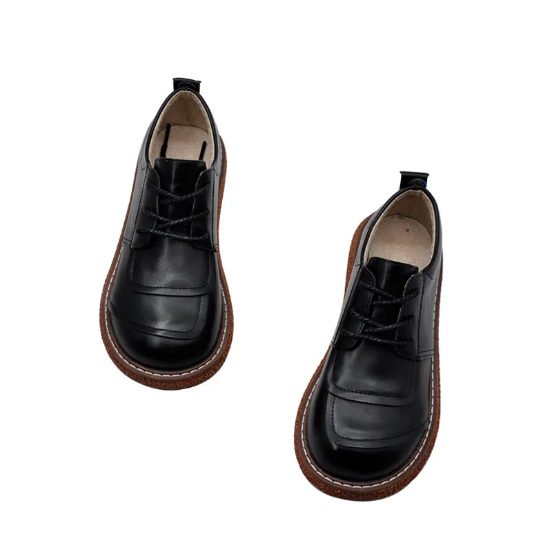 

2020 spring shallow mouth lace big head doll shoes thick sole casual single shoes Mori women retro low-top shoes women