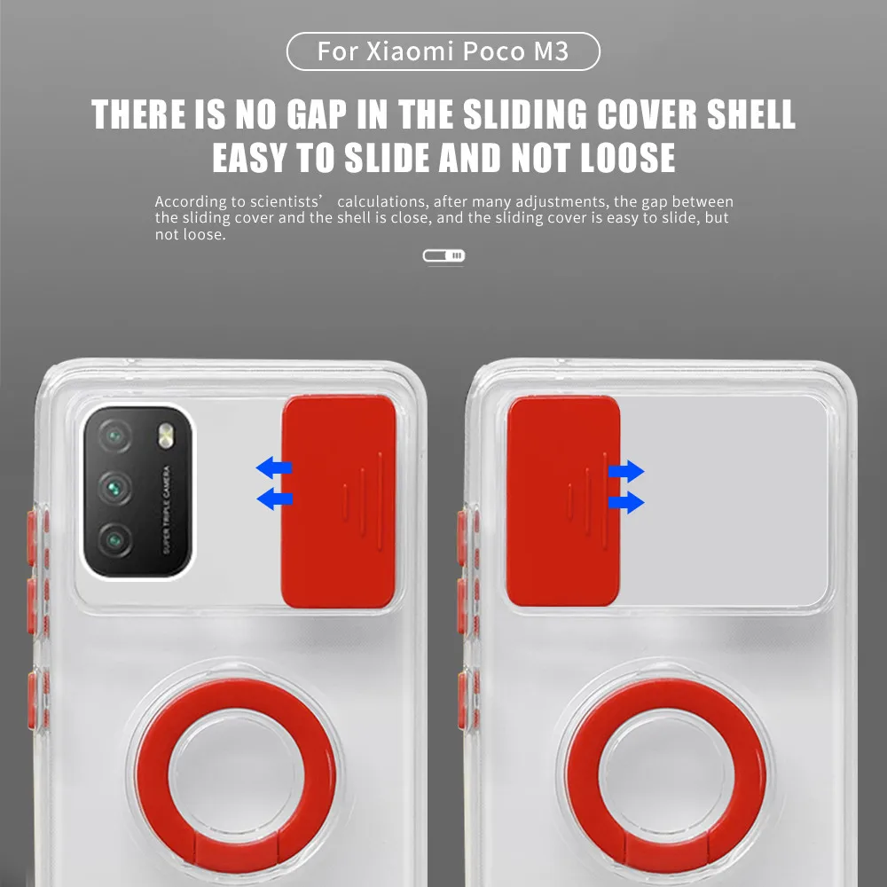 

Camera Protection Ring Holder Phone Case For xiaomi redmi 9t 9a 9c 9 m3 pro f3 m3pro redmi9t Shockproof Bumper Clear Back Cover