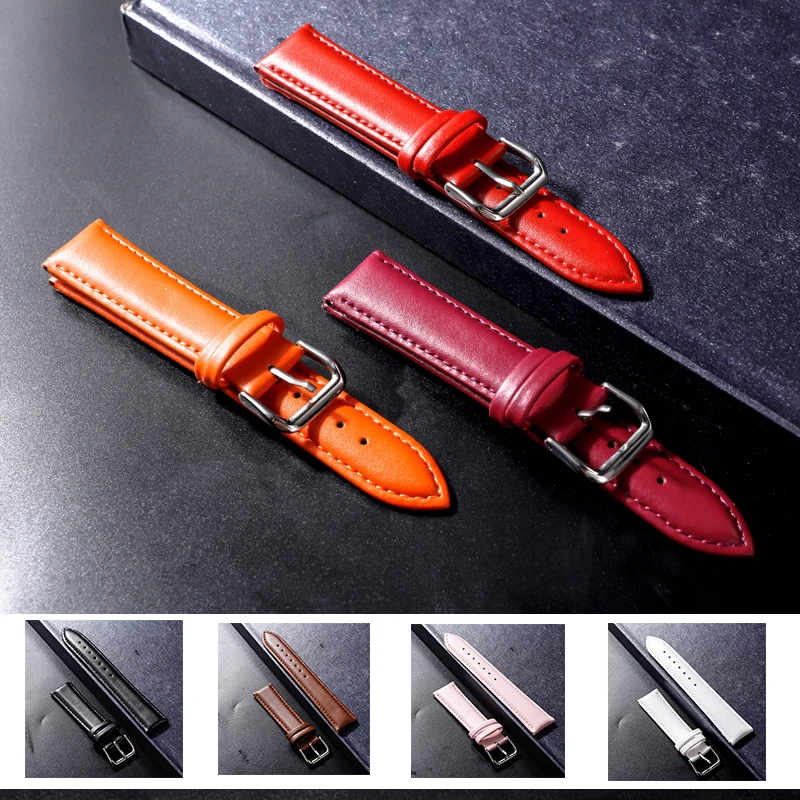 Ремешок из натуральной кожи для мужчин и женщин браслет наручных часов