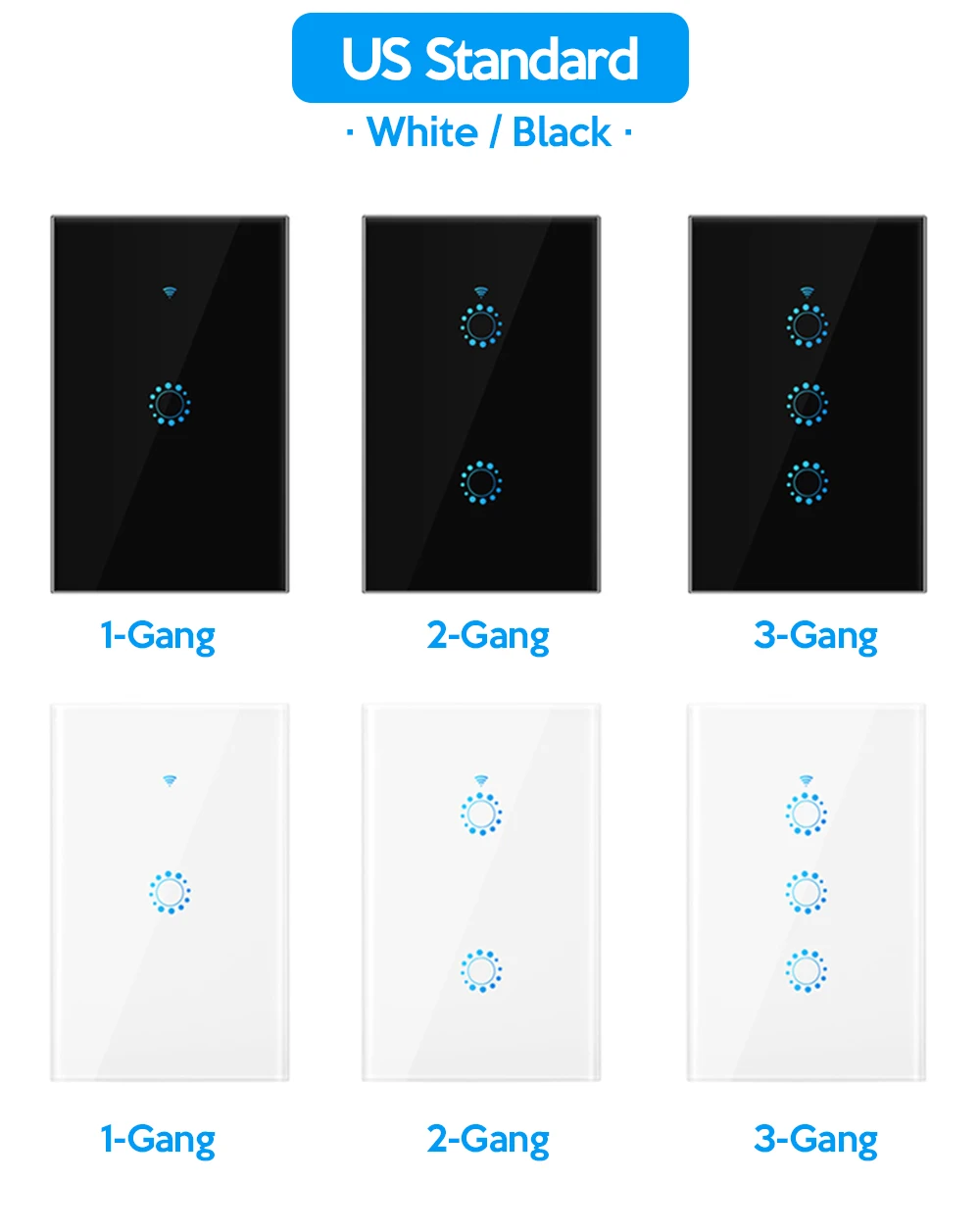 ASEER Ewelink/Tuya Smart Switch 1/2/3/4/5/6 Gang US WIFI AC90-250V ЕС светильник поддержка Alexa Google Voice Contro |