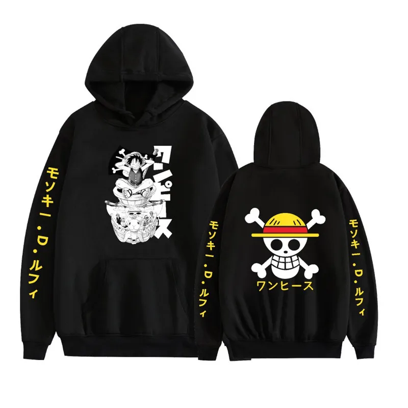 

One Piece Luffy Streetwear Harajuku Hoodies Men Cool Japanese Anime Funny Sweatshirt Hip Hop Casual Winter Unisex Hoody Male