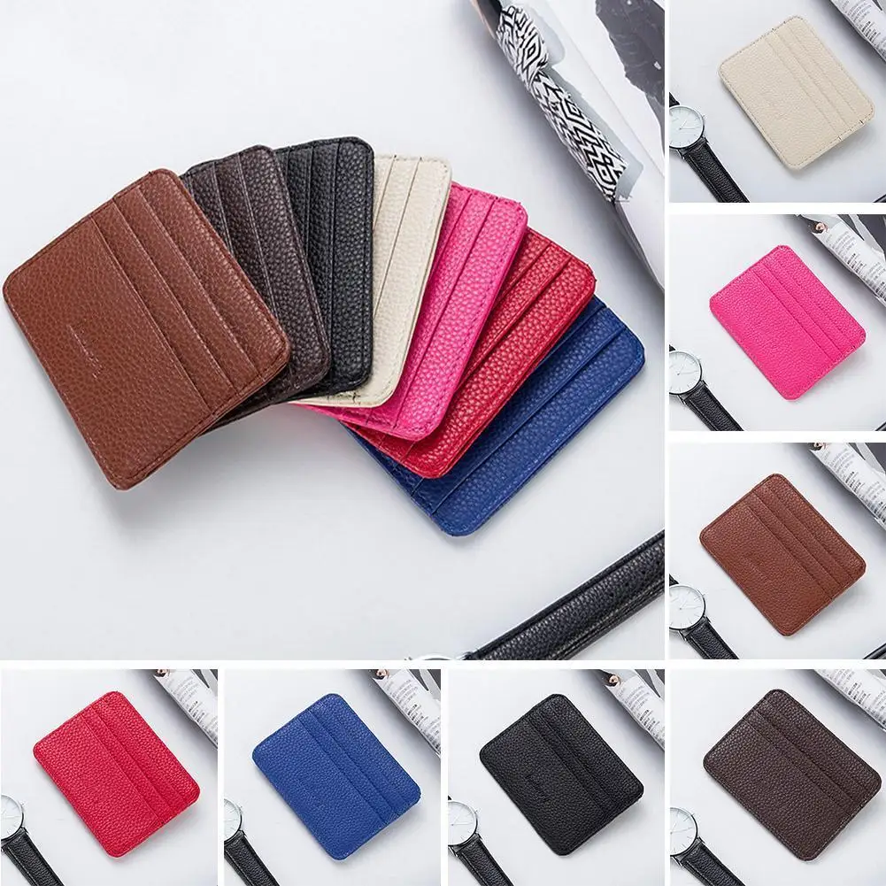 

Unisex Leather Credit Card Case Mini Id Card Holder Small Wallet Slim With Business Women Man Cardholder Purse Purse Coin P G5G8
