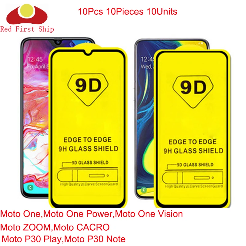 10 шт./лот 9D закаленное стекло для Motorola Moto One Vision Power полное покрытие Защита экрана