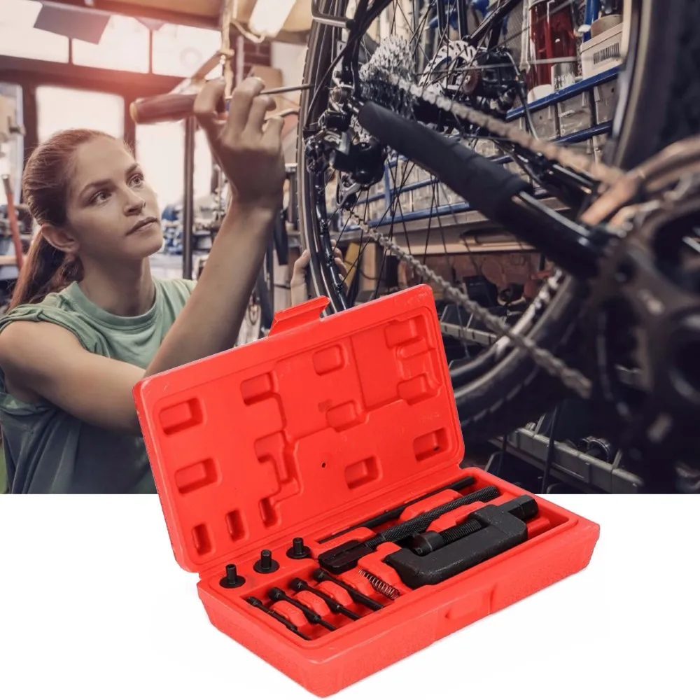 

Bike Chain Breaker Bicycle Chain Remover Link Splitter Riveter Riveting Repair Tool for Road Mountain Bike Outdoor Accessories