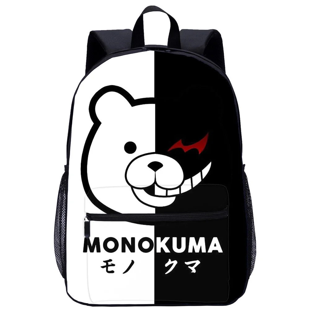 

Anime Danganronpa Dangan Ronpa 2 Monokuma Nylon Backpack Mochila Feminina Travel Backpack Black & White bear Student School Bag