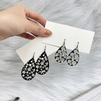 new fashion enamel drop earrings trendy rhinestone water drop earrings for women big statement luxury jewelry party gift g85