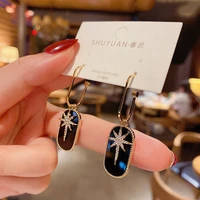 new korean statement star earrings for women black cute arcylic geometric dangle drop gold color earings brincos jewelry