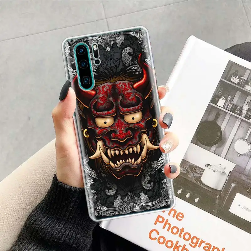 Японская Маска самурая oni чехол для телефона Huawei P30 P20 P40 P50 P10 Mate 40 30 10 20 Lite Pro