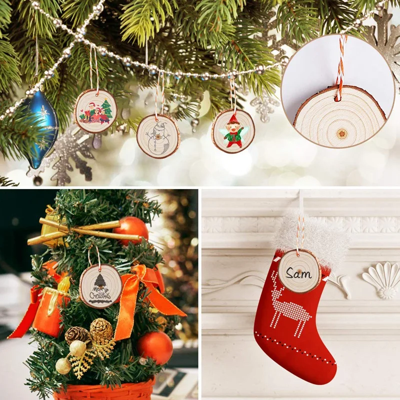 50 шт. деревянные ломтики из натурального дерева набор для рукоделия