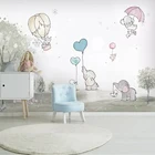 Фотообои на заказ, 3D милый мультяшный шар, медведь, слон, животное, детская комната, фон, настенная наклейка, самоклеящийся постер