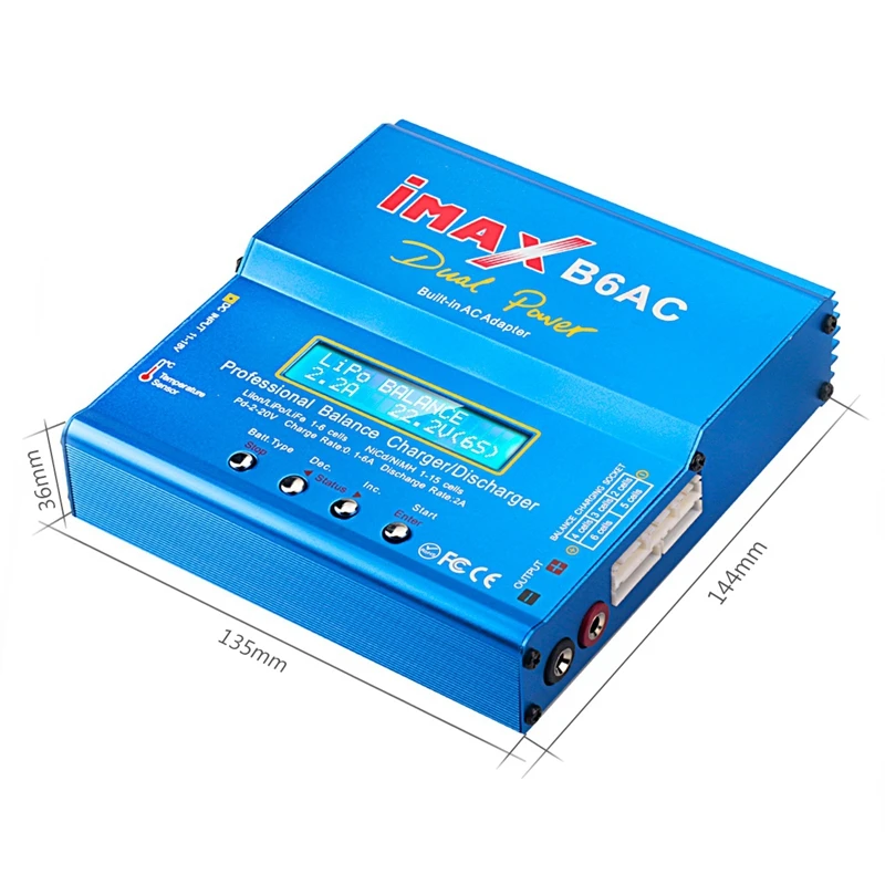B6 AC IMAX Mini 80 Вт 6A RC зарядное устройство Lipo для дрона Nimh Nicd Dis EU Plug|Зарядные