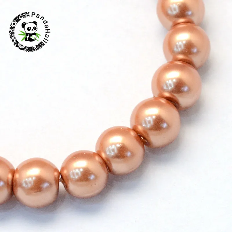 

pandahall 1 Strand 3/4/6/10mm Baking Painted Pearlized Glass Pearl Round Bead Strands for Jewelry Making DIY Necklace Multicolor