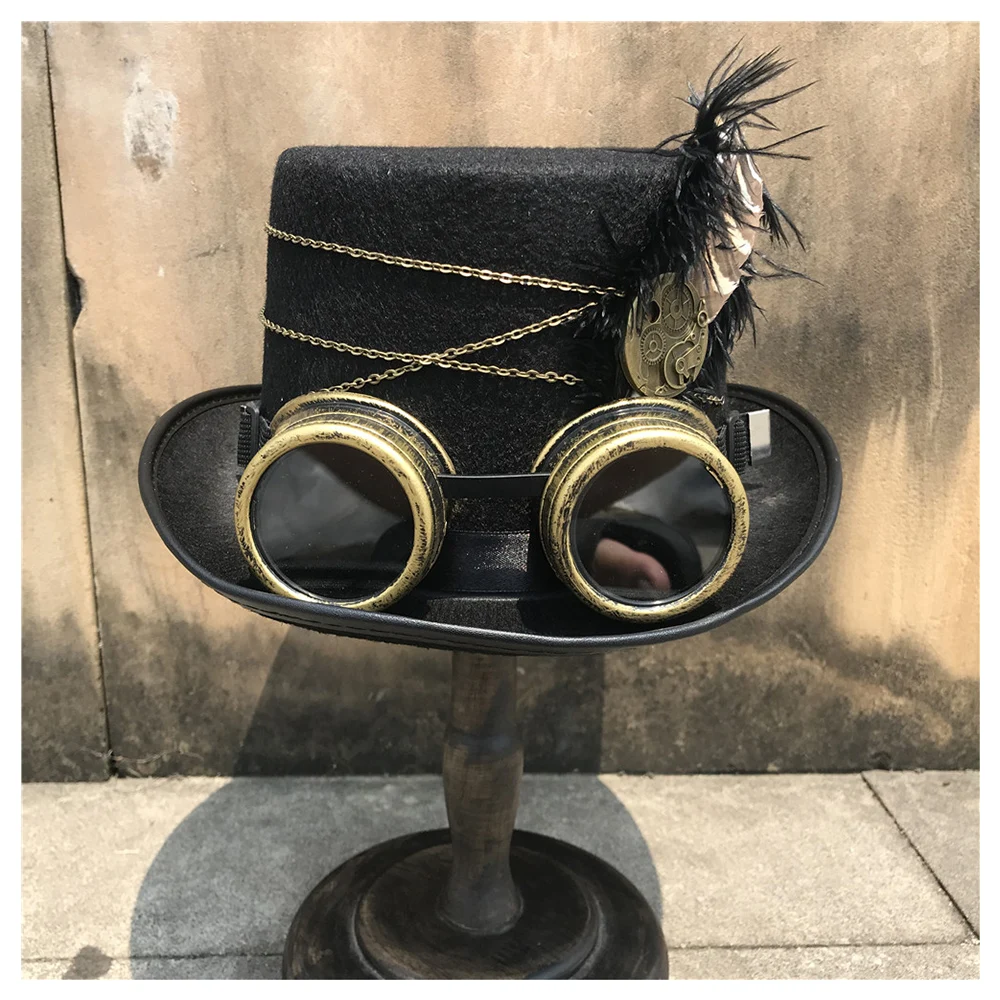 Унисекс Для мужчин женщин ручной работы верхняя одежда в стиле стимпанк шляпа с