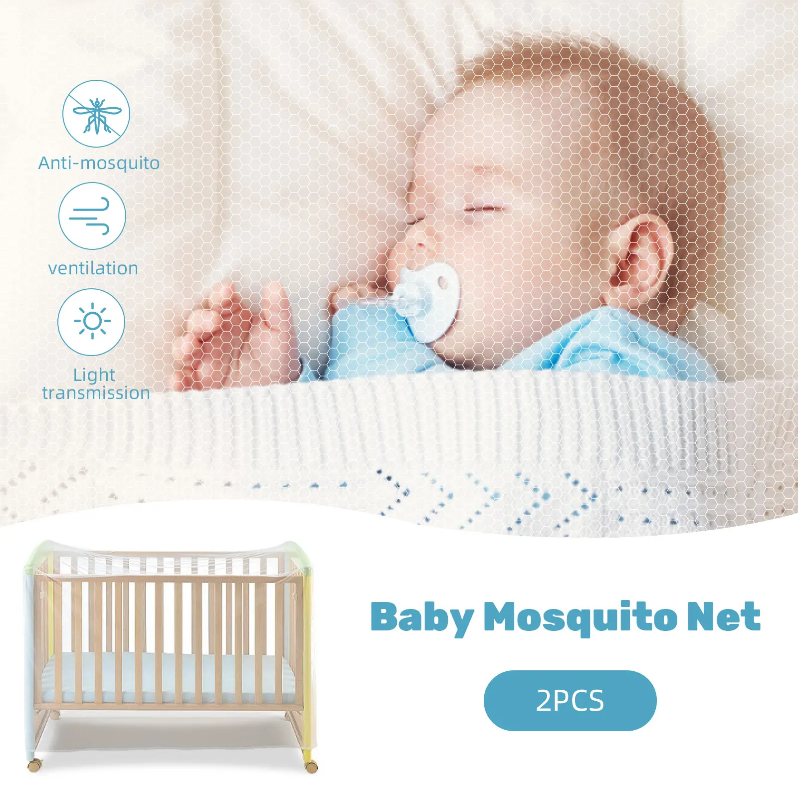 Сетка от комаров для детской кроватки универсальная дышащая сетка насекомых