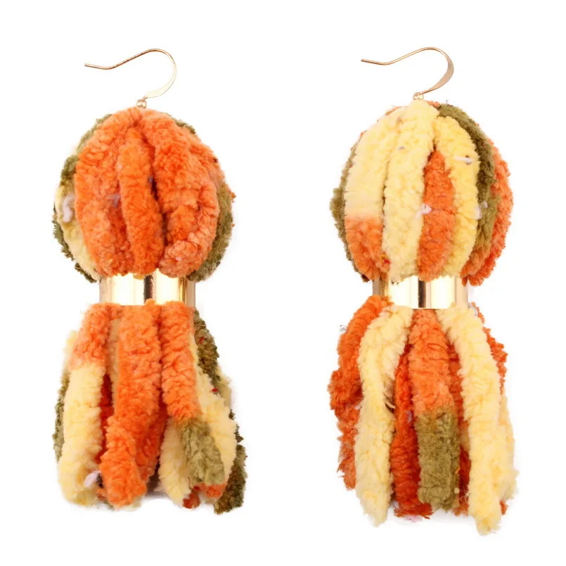 Красочные большие объемные серьги-подвески для женщин дизайнерские брендовые