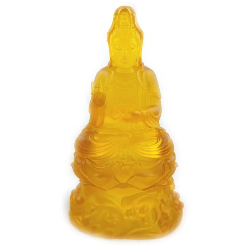 

Стеклянные статуэтки фэн-шуй для украшения гостиной, 25 см, статуя Гуаньинь Будды