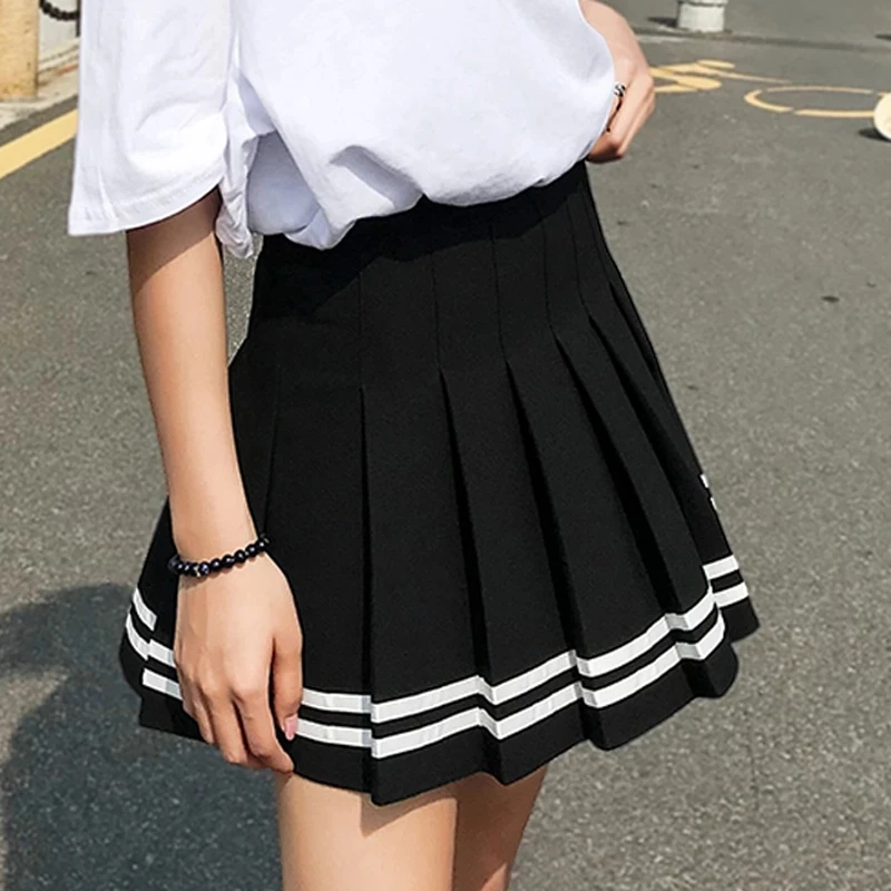 

2022 high waist pleated skirts Kawaii Harajuku Skirts women girls lolita a-line sailor skirt Large Size Preppy school uniform