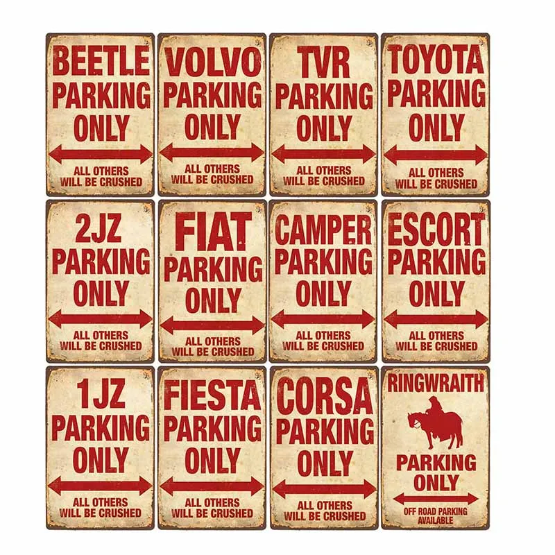 Парковки только Винтаж знаки металлическая табличка в стиле ретро гараж стены