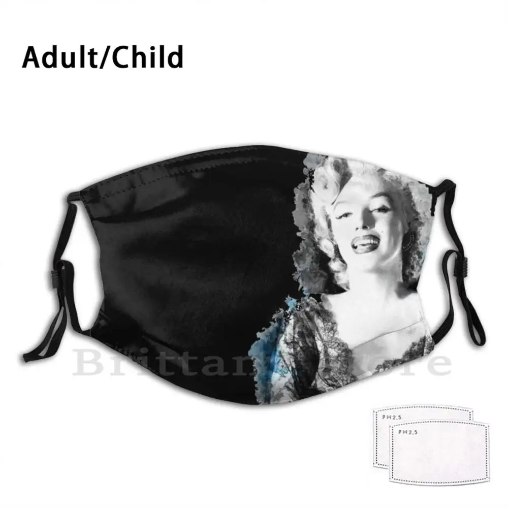 

Marilyn Monroe In Black Lace Negligee | Marilyn Monroe Fan Art Washable Adult Kids Filter Mouth Mask Marilyn Monroe Marilyn