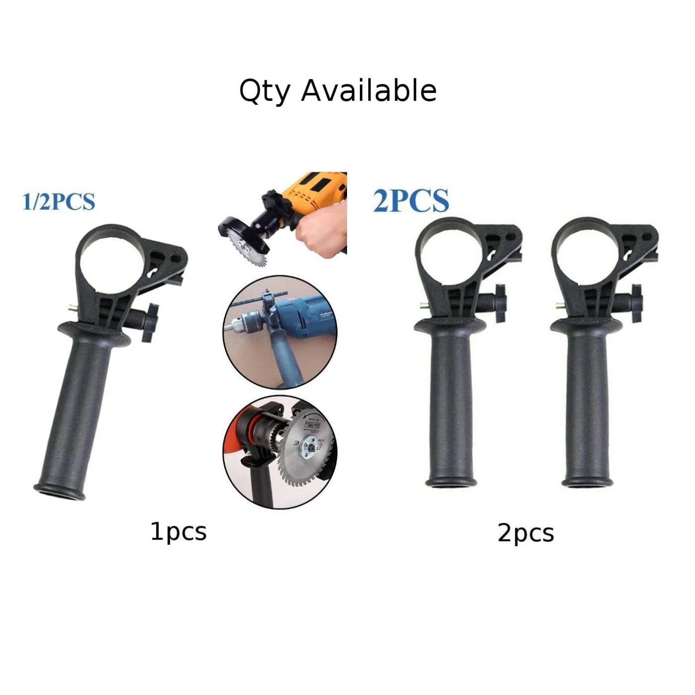 

For Grinding Machine Electric Drill Handle Black 40-43mm Plastic+Metal