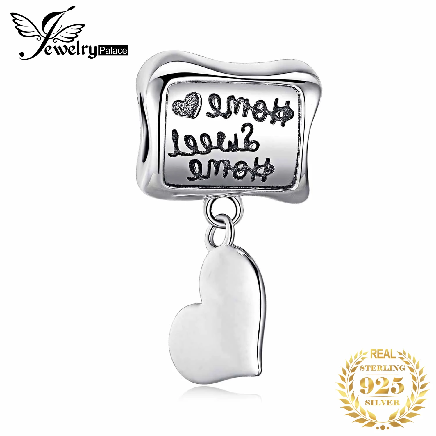 JewelryPalace 925 пробы серебро Home Sweet Очаровательная подвеска в форме сердца бусинами Fit
