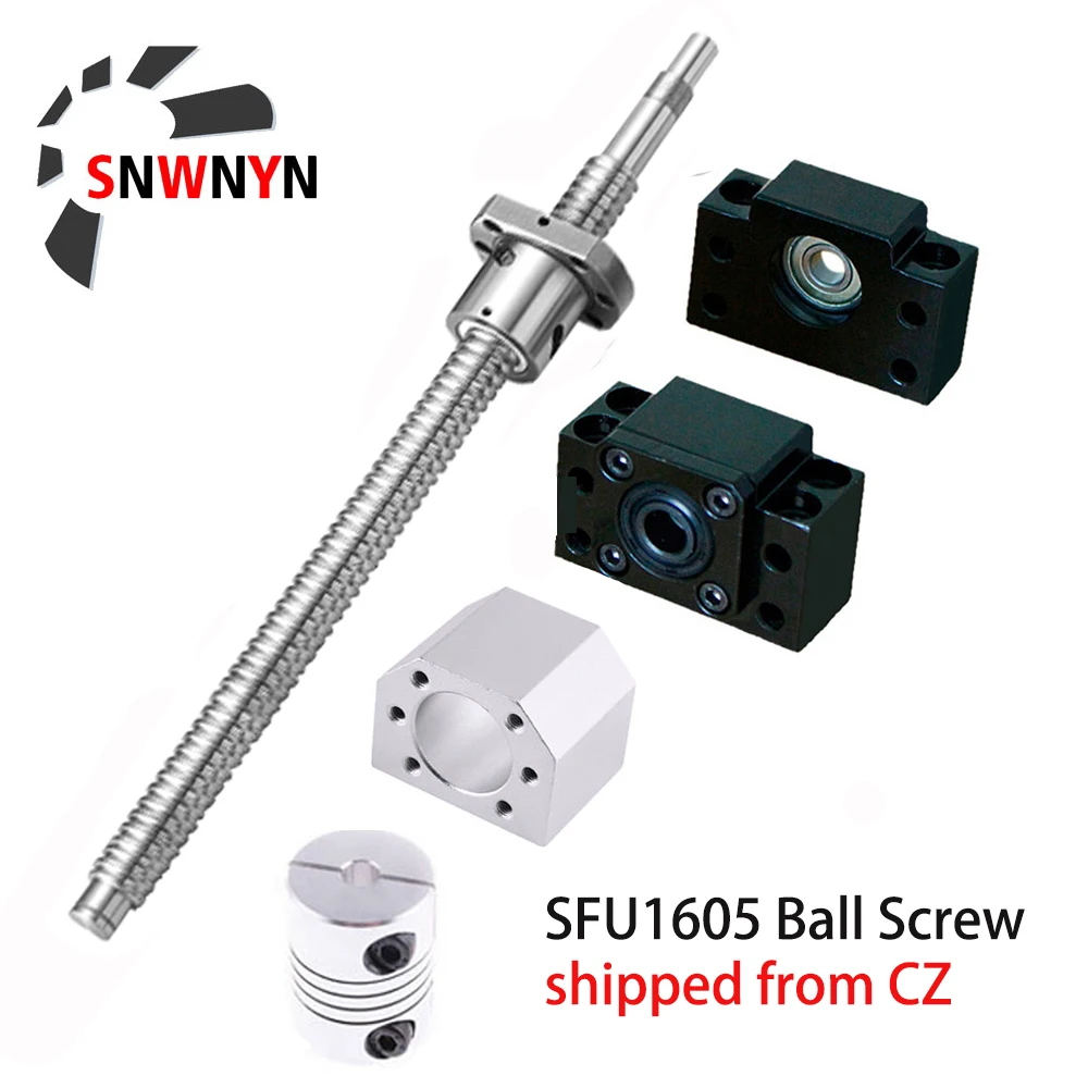 Комплект шариковых винтов SFU1605 с концевой обработкой + шариковая гайка Корпус