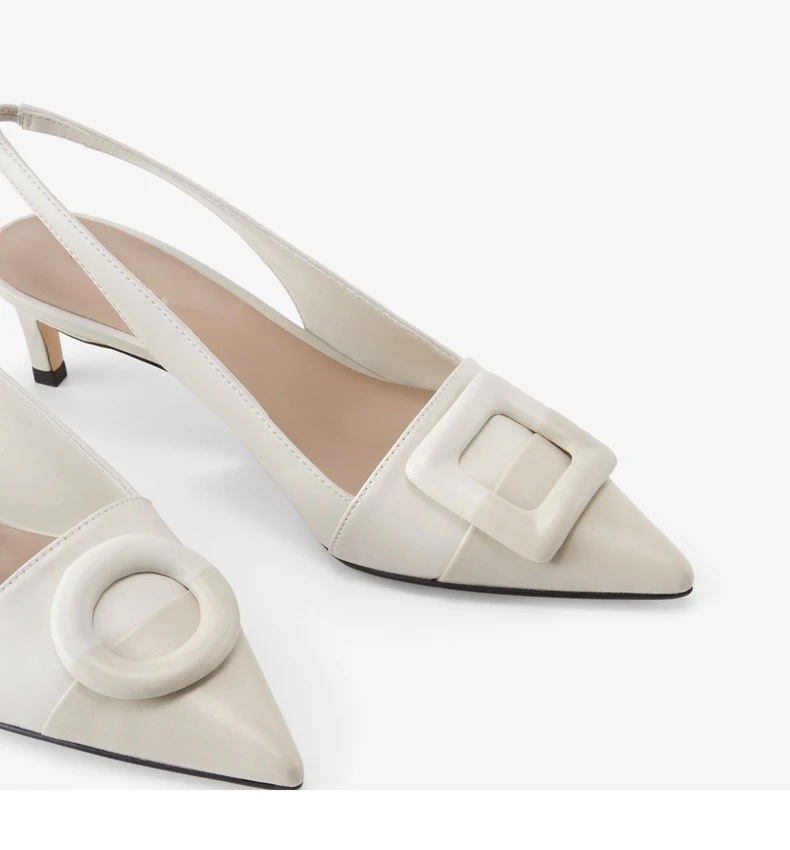 

SOUTHLAND Pointed toe buckle women dress shoes thin heel slip on women slingbacks