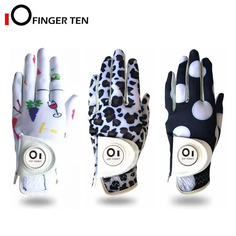 Новый дизайн напечатанные премиум женские перчатки для гольфа левая рука правая