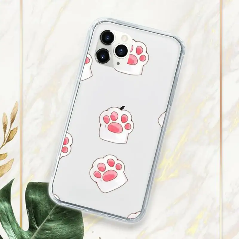 

Cute kitten Phone Case Transparent for iPhone 11 12 mini pro XS MAX 7 8 6 6S Plus X 5S SE 2020 XR