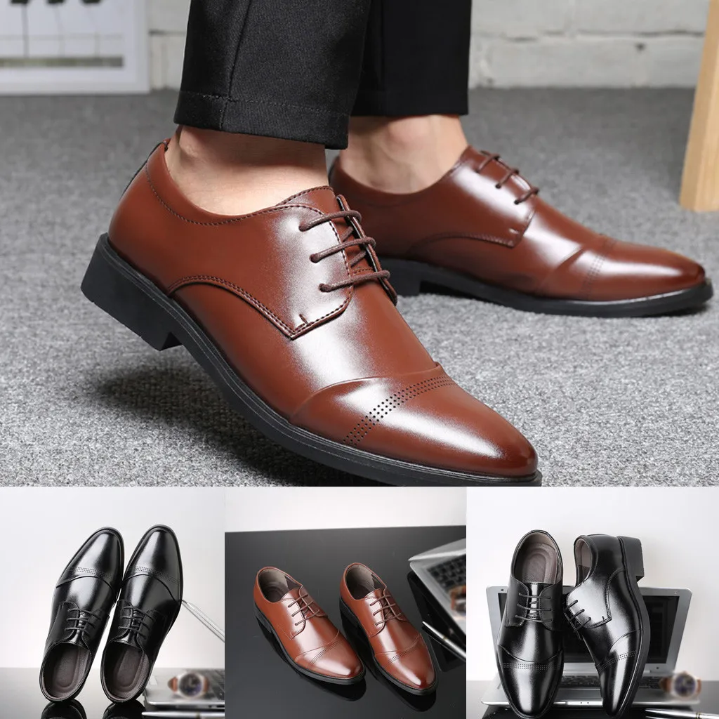 

New breathable hollow casual men's business shoes men's fashion quality lace-up shoes classic Oxford shoes