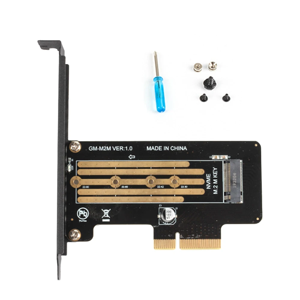 

M.2 NVMe SSD to PCI Express 3.0 X4 Adapter M2 PCIE Adapters Card for 2280 2260 2242 2230 NGFF M Key SSD interface