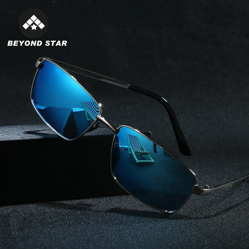 BEYONDSTAR 2019 прямоугольные поляризованные солнцезащитные очки мужские серебряные