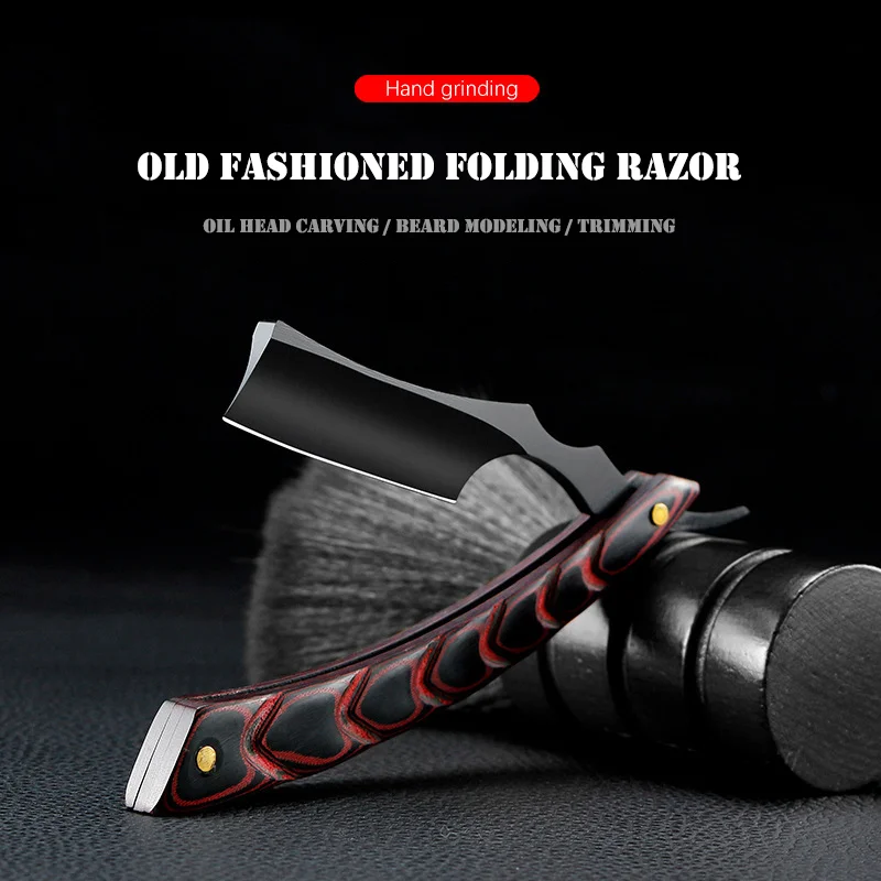 

Two-Color Blade Stainless Steel Folding Hairdressing Knife Holder Hair Salon And Men's Cleaning And Haircut Shaving Razor