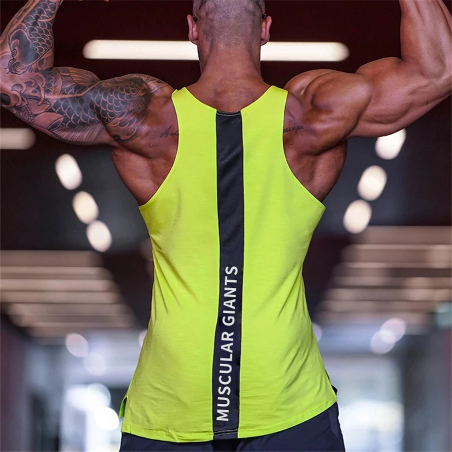 Mens tank tops shirt gym tank top fitness clothing vest sleeveless cotton man canotte bodybuilding hombre man clothes wear