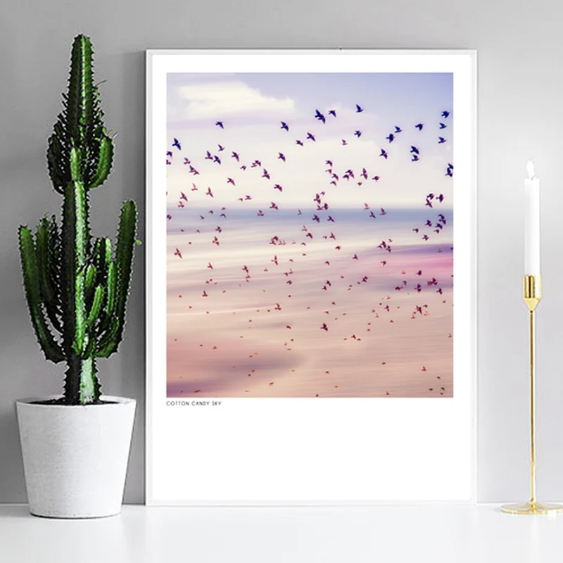 Натуральный пейзаж постер с растениями бабочками Картина на холсте настенные