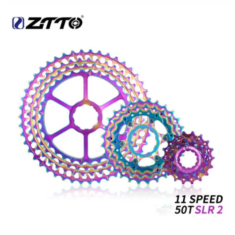 

Велосипед ZTTO 11 скоростей SLR 2 Радуга 11-50T кассета HG система 11 s Сверхлегкий красочный 46T CNC k7 для MTB GX X1 NX M8000