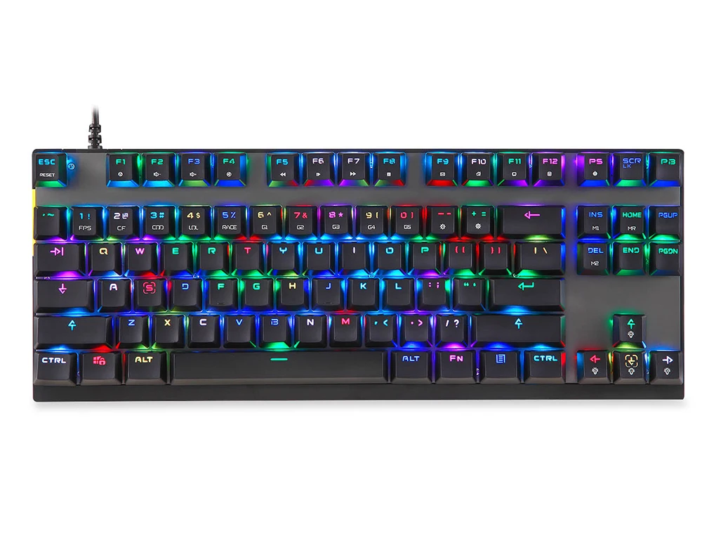 Английская/Русская игровая RGB механическая клавиатура светодиодный USB Проводная 87 клавиш Лазерная эргономичная клавиатура для ПК компьютерный геймер