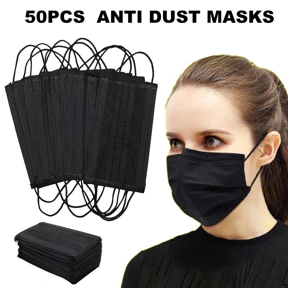 Маска противопылевая одноразовая из нетканого материала с 3 слойным фильтром 50