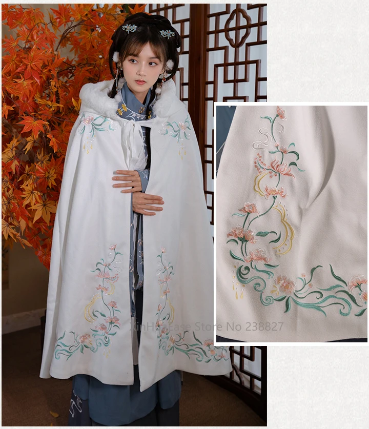 XinHuaEase Hanfu плащ Женское зимнее теплое пальто китайское толстое с капюшоном старое