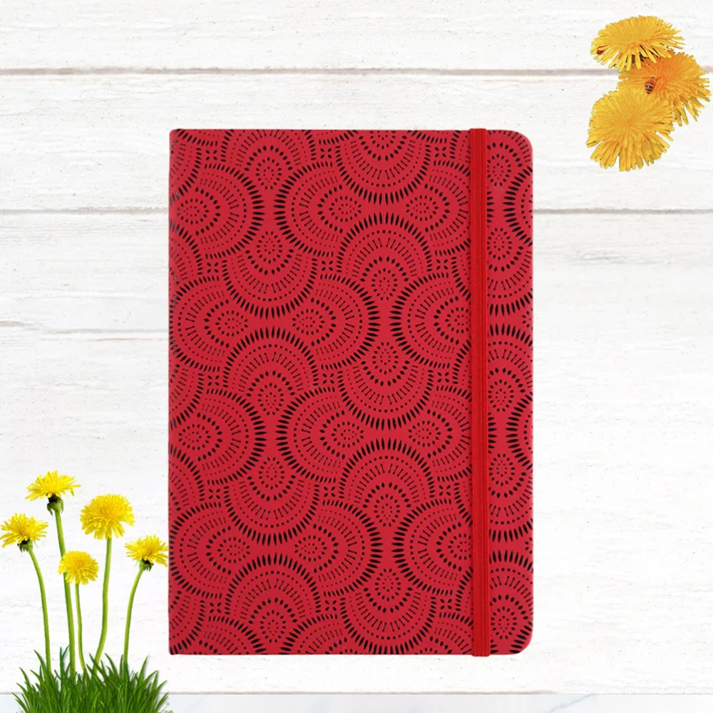 

A5 Fashion Business Notebook PU Cover Journal Memos Notepad Booklet Diary Notebook Simple Office Supplies (Red)