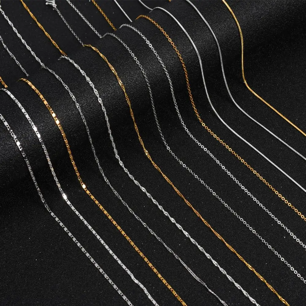 

6-12Pcs/Lot 3 Colors Multiple Water-Wave Snake Bamboo O Chain Necklace For Women DIY Jewelry Necklace Making Chains