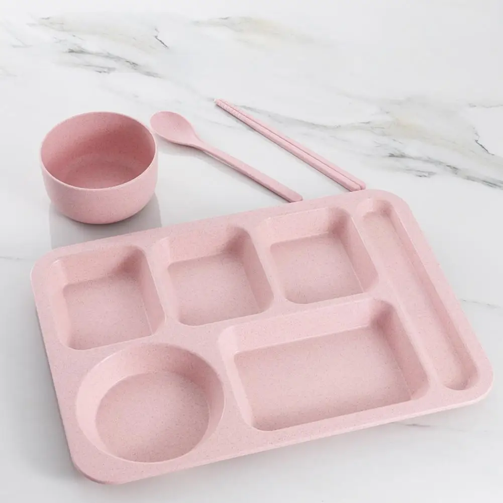 Столовые приборы из искусственной соломы тарелка для фаст-фуда с разделенной