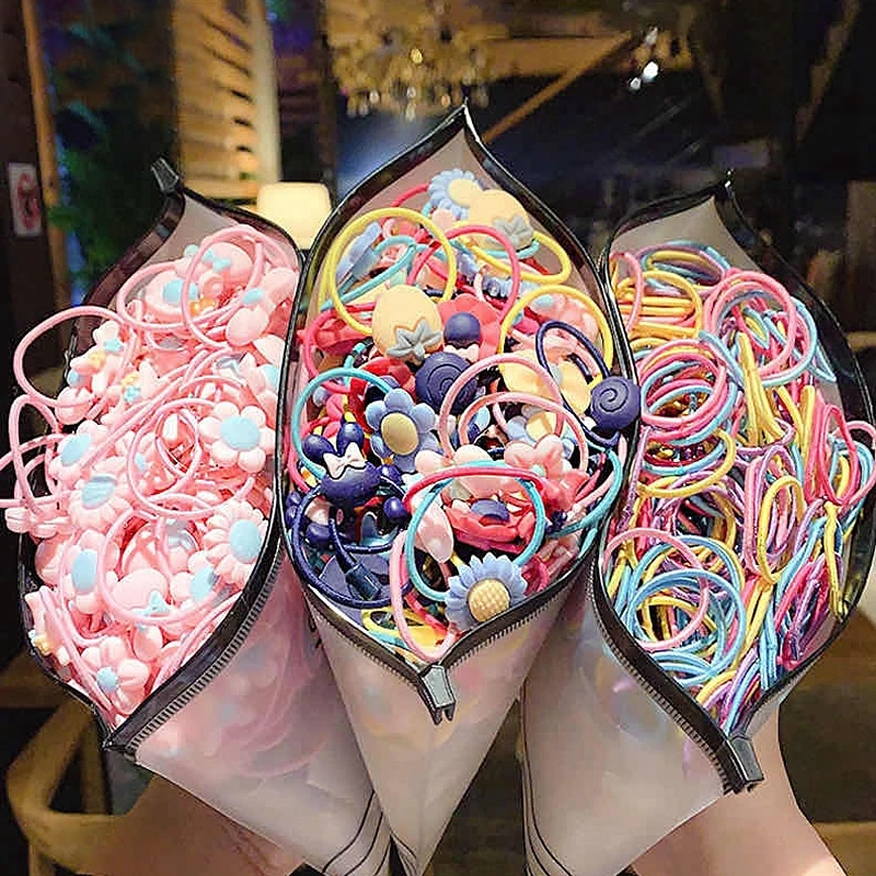 

30/100pcs Girls Colorful Nylon Small Elastic Hair Bands Children Ponytail Holder Scrunchie Headband Kids Hair Accessories