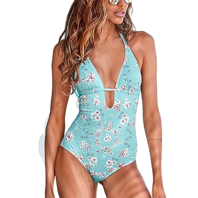 Women Floral One Piece Swimsuit Push-up Padded Bikini Swimwear Bathing Suit 2020 Summer Holiday Beachwear Monokini |