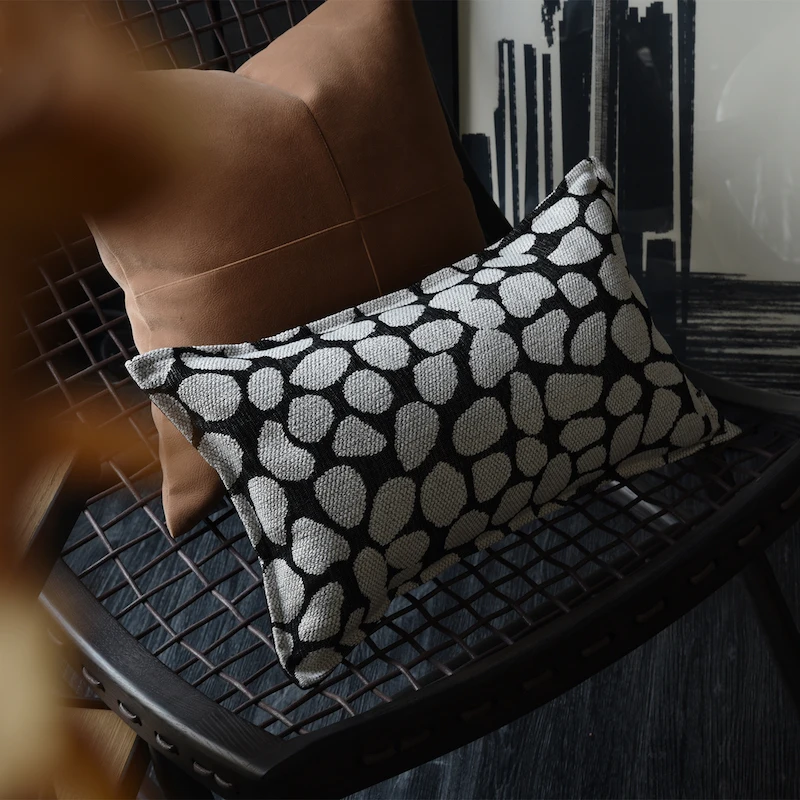 

Christmas Modern Luxury Cushion Cover Decorative Pillow Case Gray Black Stone Graphics Artistic Waist Coussin Sofa Chair Bedding