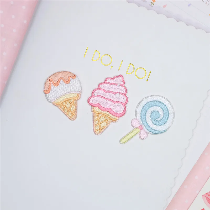 1 шт. пончик Icecream печенья вышивка ремонт сумка с патчем куртка джинсы мультфильм железо заплатка для одежды небольшой клей стикер