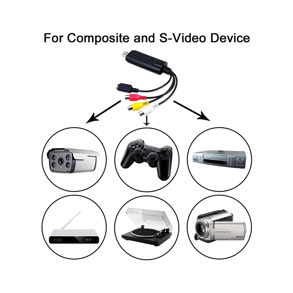 Адаптер для захвата аудио и видео VHS на Win7/8/XP/Vista USB 2 0 устройство DVD портативный